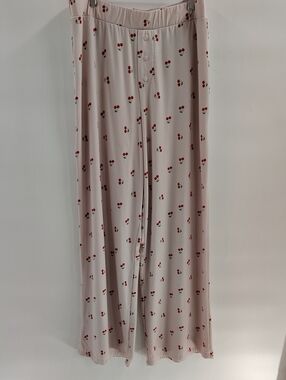 Riley & James Pajama Bottoms Long Pants Pink w/ Cherry Motif Print Size X Large